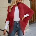 thumbnail image 5 of BLTIBY Womens Knitted Loose Thickened Shawl Coat, Softies Fur Shawls and Wraps for Weddings Evening Dresses, Faux Fur Shawl Cape Red Free Size, 5 of 6