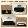thumbnail image 5 of Convertible Floor Sofa with 2 Pillows, Teddy Fabric Foam-Filled Sleeper Sofa Bed, Full Size Folding Mattress for Living Room,Guest Bed, No Assembly Required, Black, 5 of 10