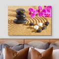 thumbnail image 3 of wall26 Canvas Print Wall Art Sandy Zen Garden with Stones &amp; Purple Blossoms Nature Wilderness Photography Realism Chic Scenic Relax/Calm Multicolor for Living Room, Bedroom, Office - 12"x18&, 3 of 5