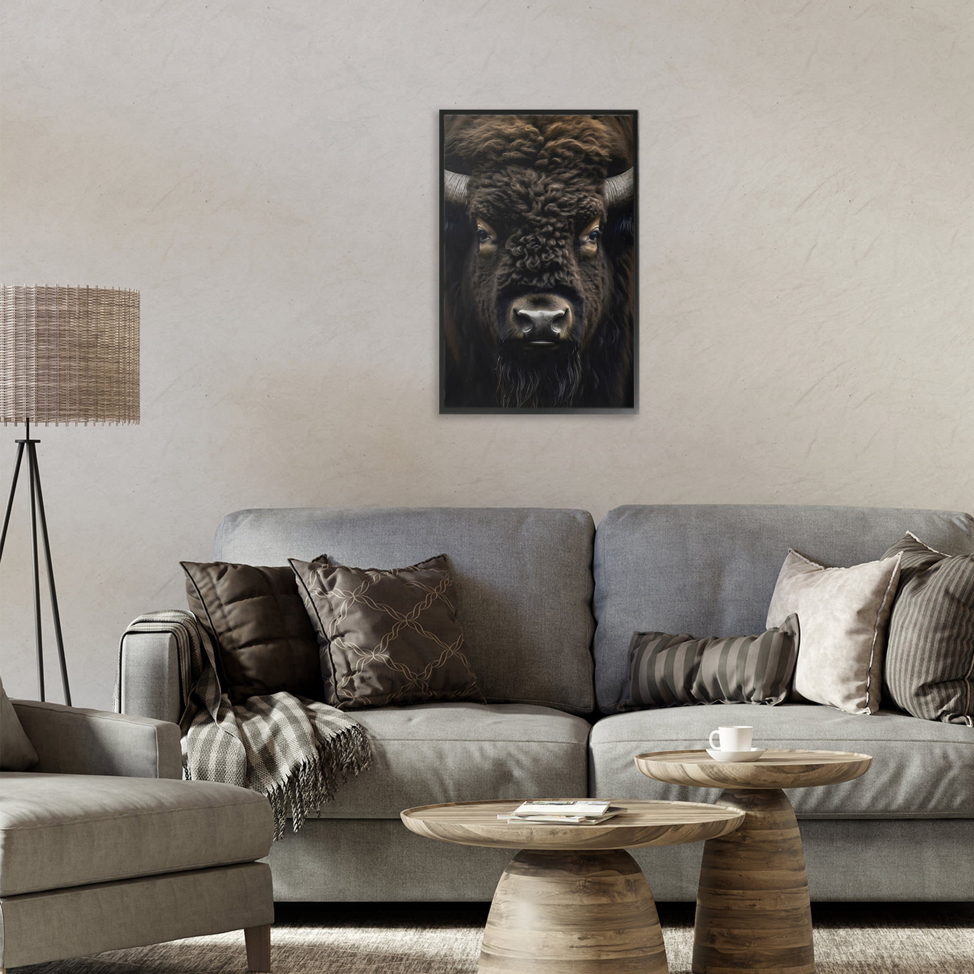 Stupell Industries Bison Portrait Close Up Black Framed Giclee Art, design by Creative Studio