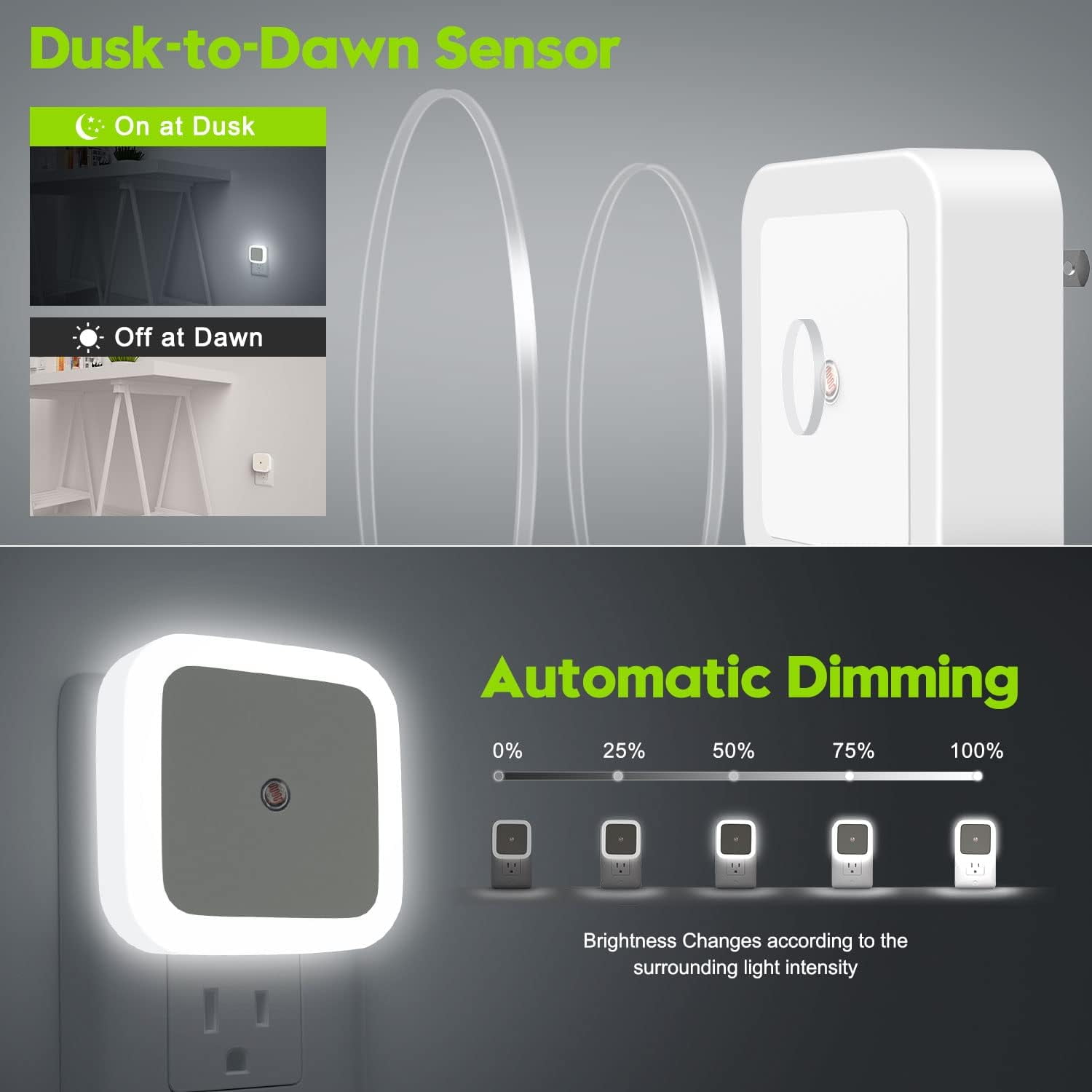 Night Light, Night Lights Plug into Wall [4 Pack], Nightlight Night Light for Kids, Plug in Night Light for Adults Bedroom Soft White
