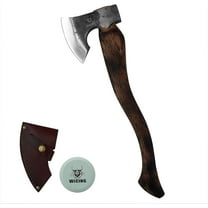 WICING 21" Chopping Axe, 1055 High Carbon Steel, Beech Wood Handle, Leather Sheath, 1.5 lb Head, for Wood Splitting & Kindling