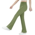 thumbnail image 5 of BIG ELEPHANT Fleece Lined Lightweight Flare Leggings, Girls High Waisted Flared Pants for Winter, 5 of 8