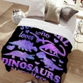 thumbnail image 3 of Dinosaur Custom Blanket for Girl Women-Just A Girl Who Loves Dinosaurs Personalize Flannel Lightweight Throws Gift for Dino Lover Birthday Graduate Blankets for All Season Chair 80"x60" for Adult, 3 of 6