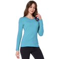 thumbnail image 2 of SSLR Thermal Underwear for Women V Neck Fleece Long Sleeve Tee Shirts Basic Layering 2-Pack, 2 of 5