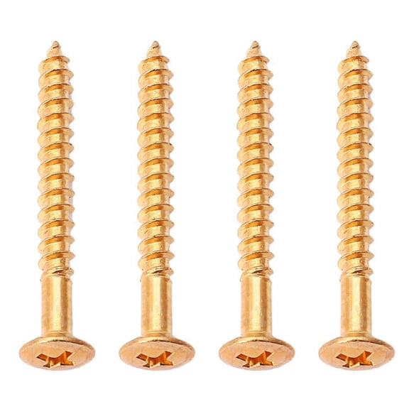 4 Pieces Gold Neck Plate Mounting Screws For ST Electric Guitar Parts