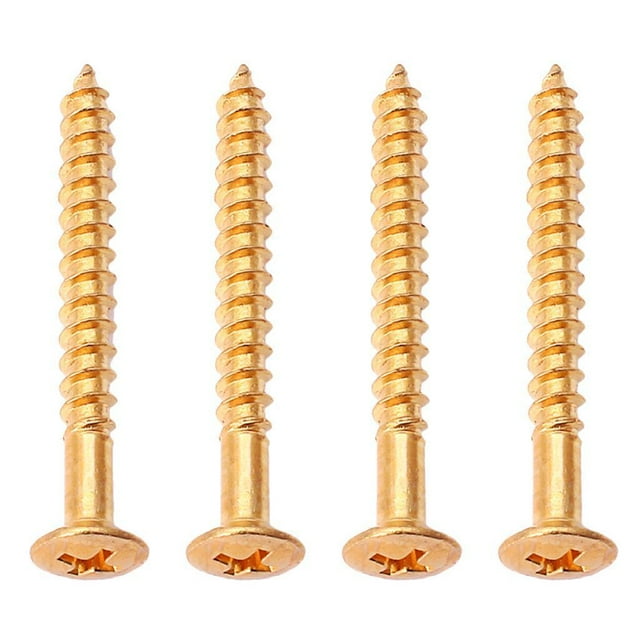 Tornillo dorado de montaje en licencia de cuello de latón para guitarra eléctrica de 4 piezas para guitarra ST shamjiam Tornillos de montaje de placa