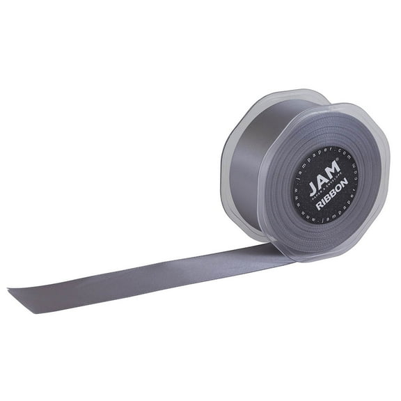 JAM Double Faced Satin Ribbon, 1.5 In x 25 Yds, 1/Pack, Silver