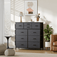 thumbnail image 6 of Aowos 10 Drawer Dresser, Chest of Drawers Dressers for Bedroom with 4 Side Pockets and 2 Hooks, Dark Grey, 6 of 8