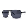 thumbnail image 2 of Mens Color Mirror Classic Rectangular Metal Rim Officer Sunglasses Gunmetal Black, 2 of 4