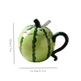 thumbnail image 3 of Ceramic Tumbler Cup, Fruit Lidded Straw Mug, Cute Watermelon Shape, Spill-Proof Lid, 14.5 x 12 x 7.5 cm, Home Table Decor, 3 of 8