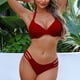 thumbnail image 1 of Traje de baño para mujer, bikini de tirantes sin espalda de color liso para mujer, trajes de baño para mujer, conjuntos de bikini para mujer, trajes de baño de bikini para mujer, 1 of 7