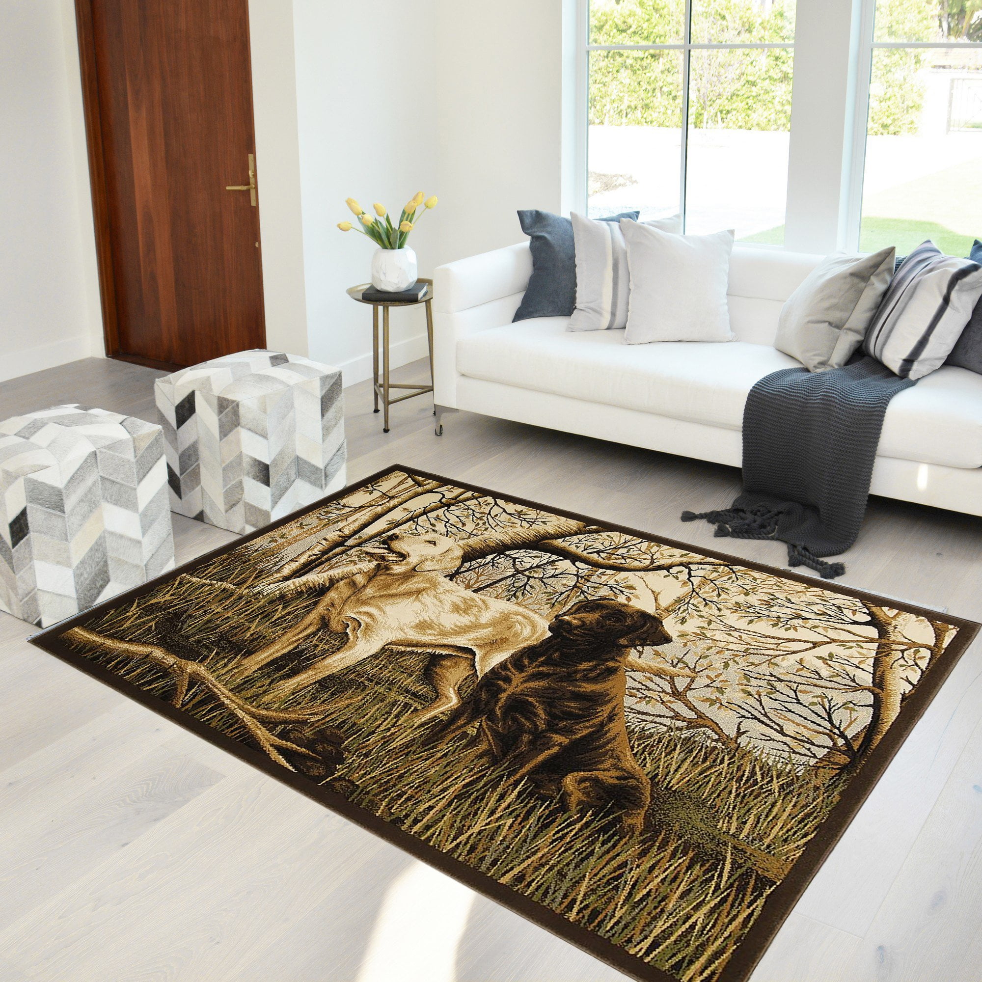 Lodge Cabin Hunting Accent Area Rug