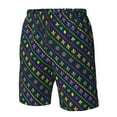 thumbnail image 5 of Kdxio Mardi Gras Strings of Beads Pattern Mens Casual Shorts - Drawstring Summer Beach Sports Shorts for Men, 5 of 9
