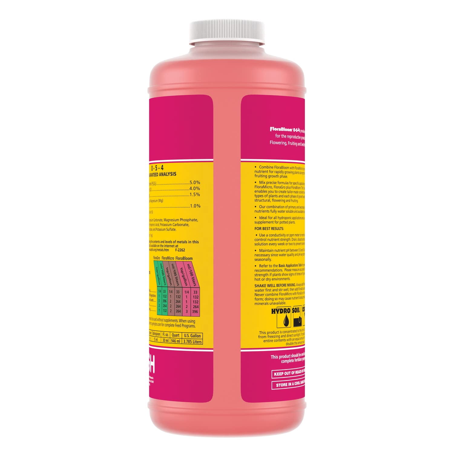 General Hydroponics GLCMBX0009 Calimagic & Flora Gro, Micro & Bloom Combo, 1 Quart Fertilizer