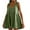 Green, variant on Womens Summer Dress V Neck Solid Sleeveless Ruffle Hem Flowing Short Dress