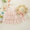 thumbnail image 4 of Rrunsv Girls Floral Dress Girl's Spaghetti Strap Mini Dress Summer Sleeveless Ruched Short Slim Dresses Pink,9, 4 of 4