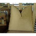 thumbnail image 2 of Plutus Sheared Chinchilla Handmade Throw Pillow - Gold - Beige & Brown, 2 of 2