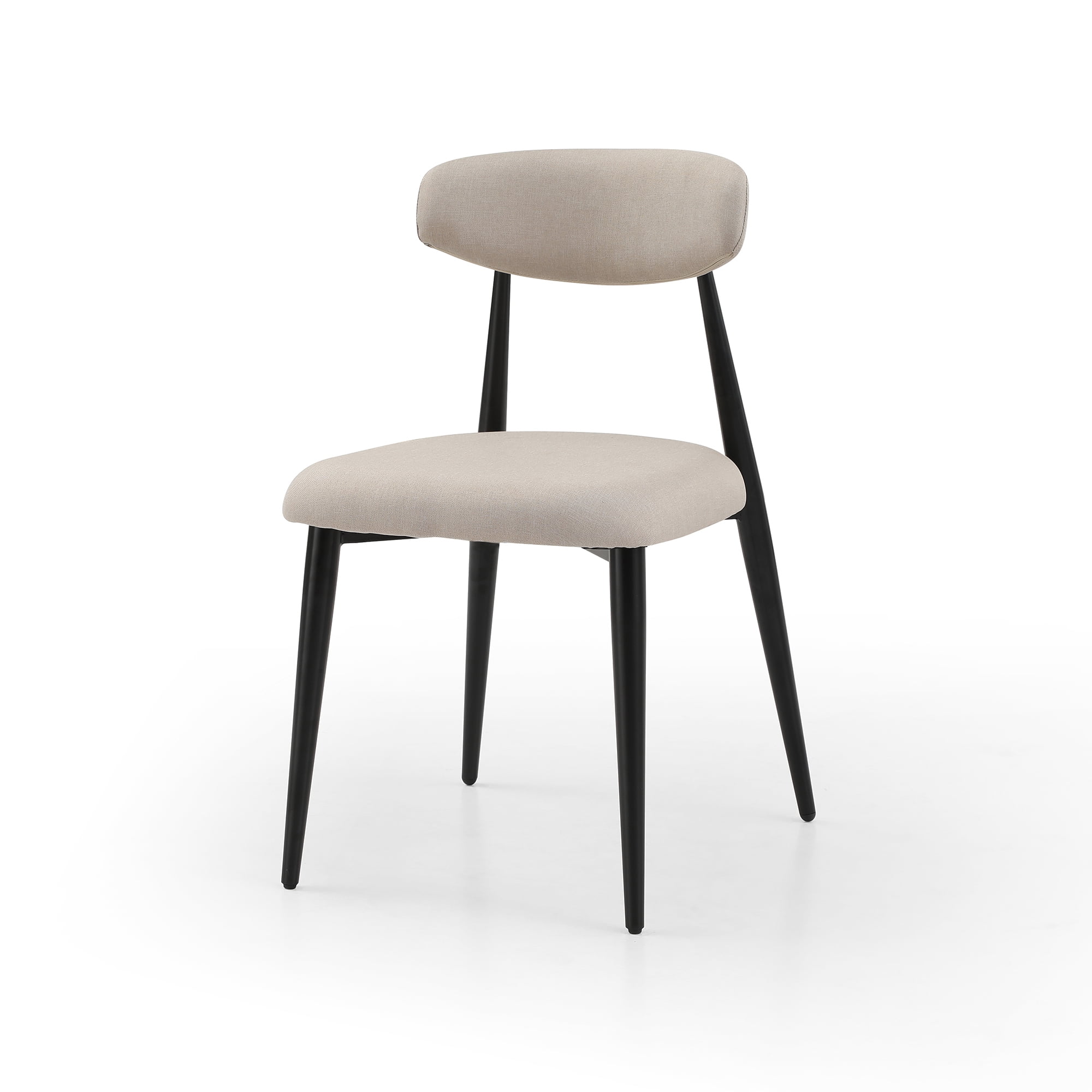 Kadyn Modern Dining Chairs Set of 2, Dining Room Chairs with Curved Backrest Round, Upholstered Kitchen Chairs for Living Room, Light Grey