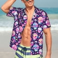thumbnail image 5 of Lsque Skull mushroom colorful cute pattern Hawaiian Shirt for Men, Unisex Summer Beach Casual Short Sleeve Button Down Shirts-Large, 5 of 9