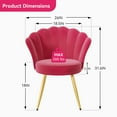 thumbnail image 3 of Hawsaiy Modern Velvet Accent Chair Set of 2 with Gold Metal Legs,Upholstered Vanity Chair for Bedroom, Makeup Room, or Living Room, Rose Red, 3 of 11