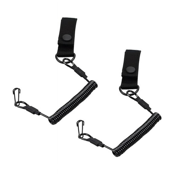 2Pcs Anti-Lost Retractable Keychain Secure Spring Lanyard Tactic Coiled Lanyard