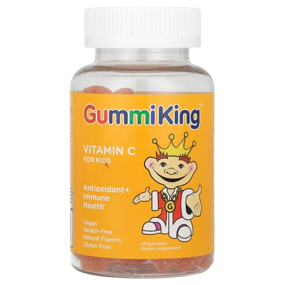 GummiKing Vitamin C for Kids, Orange, 60 Gummies (30 mg per Gummy)
