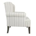 thumbnail image 4 of HomePop Emerson Wood & Fabric Stripe Pattern Accent Chair w/ Rolled Arm in Gray, 4 of 10