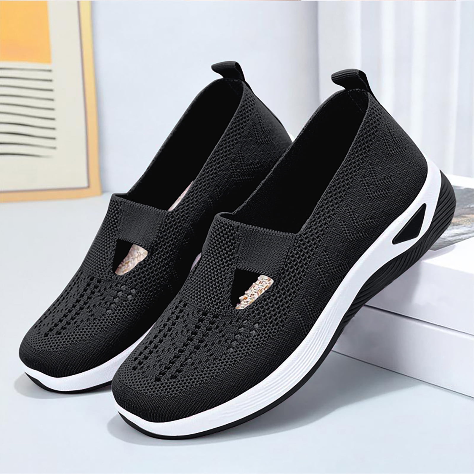 HeaCare Orthopedic Shoes for Women,Breathable Knitted Slip On Sneaker Working Casual Nurse Shoes,Diabetic Shoes for Women, Birthday Mothers Day Gifts for Women