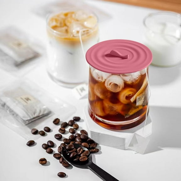 Staron under $5 Colorful Ceramic Cup Lid for Tea Coffee Milk, Elastic Sealing Cover Heat Retention Cap, Beverage Container Top for Home Kitchen