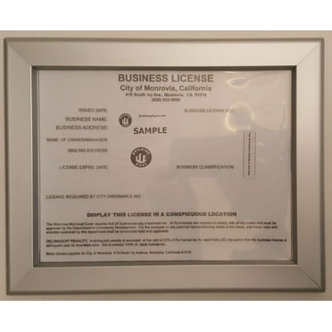 Business License Certificate Frame NV 8.5x11 ( Heavy Duty ) - Walmart.com