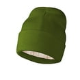 thumbnail image 3 of Xfvqtps Mens and Womens Beanie Knit Cuffed Solid Color Simplicity Silk Lining Stretch Windproof Coldproof Warm Outdoor Fall Winter Soft Skull Cap Army Green, 3 of 8