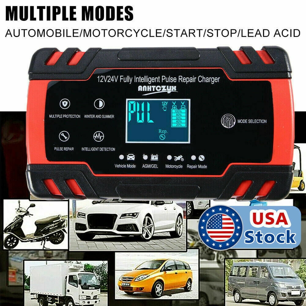 400W Heavy Duty Smart Pulse Car Battery Charger Automatic Repair For Car/Van USA 