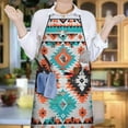 thumbnail image 6 of Colorful Geometric Triangle Diamond Pattern Apron-Garden Aprons for Women with Pockets-Cotton Linen Waterproof Kitchen Cooking Gardening Aprons Adjustable for Kitchen,Cooking,BBQ and Salon 33x27 Inch, 6 of 7