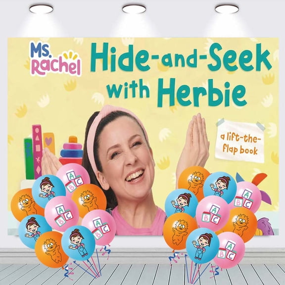 Ms Rachel Banner Backdrop Background Birthday Balloons Party Supplies Taspestry Poster Wall Decor