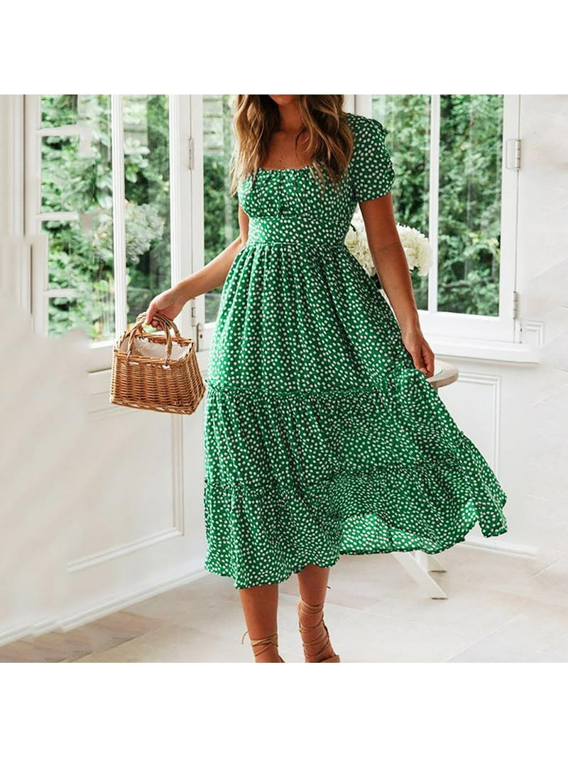 knee length dresses for ladies Womens Swing Midi Shirt Dress 4186  Xiaolizi
