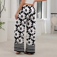 thumbnail image 3 of KLHDSF Women's Pants Elastic Waist Striped Lightweight Palazzo Pants for Women Casual Lounge Wide Leg Pants Beige L, 3 of 6