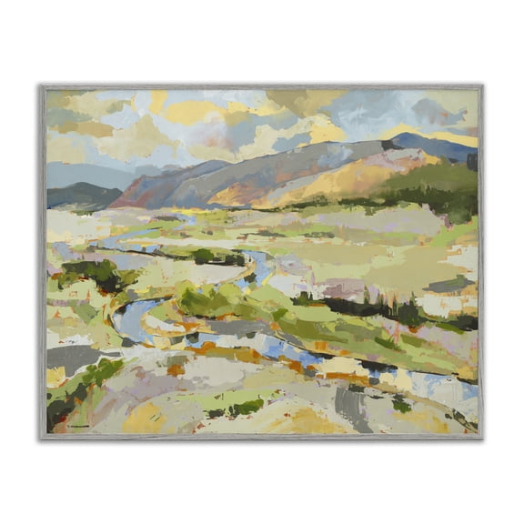 Stupell Industries Contemporary Lush Green Mountain Landscape Gray Framed Giclee Art, 20 x 16, by Trevor Copenhaver