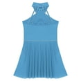 thumbnail image 6 of Miutii Girls Backless Ballet Lyrical Dance Dress Leotard High Low Flowy Sheer Skirt Ballroom Dancing Costumes Light Blue 16, 6 of 7
