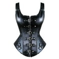 thumbnail image 5 of Tiweut Womens Style Underbust Corset Metal Luster Leather Styling Gothic Waist Training Casual Tops,B-Black,L, 5 of 6