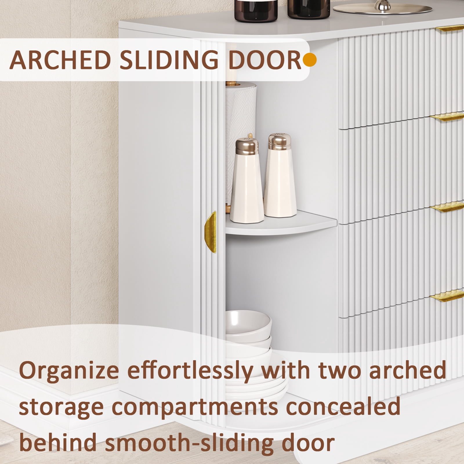 63'' Wide FOUHIU Fluted 8-Drawer Dresser – Modern Wooden Storage for Bedroom, Living Room, Hallway