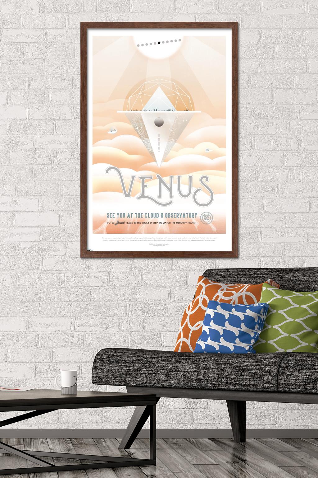 NASA - Venus Travel Poster Wall Poster, 22.375" x 34" Framed