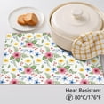 thumbnail image 5 of Placemat, Pioneer Flower Floral Print Pattern Place Mats Table Mat Set Of 2, PVC Washable Placemats for Party Kitchen Dining Decoration, 18x12 Inch, Fade Resistant, 5 of 6
