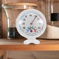 WEUVEB 2Pcs Small Round Analog Thermometer Hygrometer for Home and Refrigerator