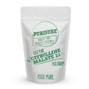 Purisure Citrulline Malate 2:1 Powder 1kg (334 Servings), Improved Endurance & Muscle Recovery, Train Harder for Longer Hours, Optimize Nitric Oxide Levels, Deal with Muscular Fatigue
