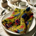 thumbnail image 3 of Vargottam Yellow Floral Print Cotton Muslin Napkins - Set of 12, 20-Inch, Luxurious Soft Cloth Napkins for Dining & Events, Absorbent, Washable & Tableware, 3 of 7