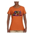 thumbnail image 2 of Colorful Rainbow Cat Animal Lover Womens Graphic T-Shirt, Orange, 2XL, 2 of 3