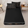 thumbnail image 4 of Manfei Leaves Usa Flag Zipper Queen Comforter Set with Fitted Sheet and 2 Pillowcases,Rustic Farmhouse Zipper Bedding Set,Brown Black,Black Reversible,4pcs, 4 of 8