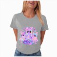 thumbnail image 5 of TOWED22 Halloween Shirts Women Cute Ghost Graphic T-Shirts Funny Spooky Ghost Print Tee Fall Halloween Holiday Casual Tops(Grey,XL), 5 of 8