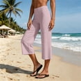 thumbnail image 2 of EOYWHK Capri Leggings for Women High Waisted Stretchy Cropped Yoga Capris Soft Stretch Tummy Control Leggings Pink XL, 2 of 6